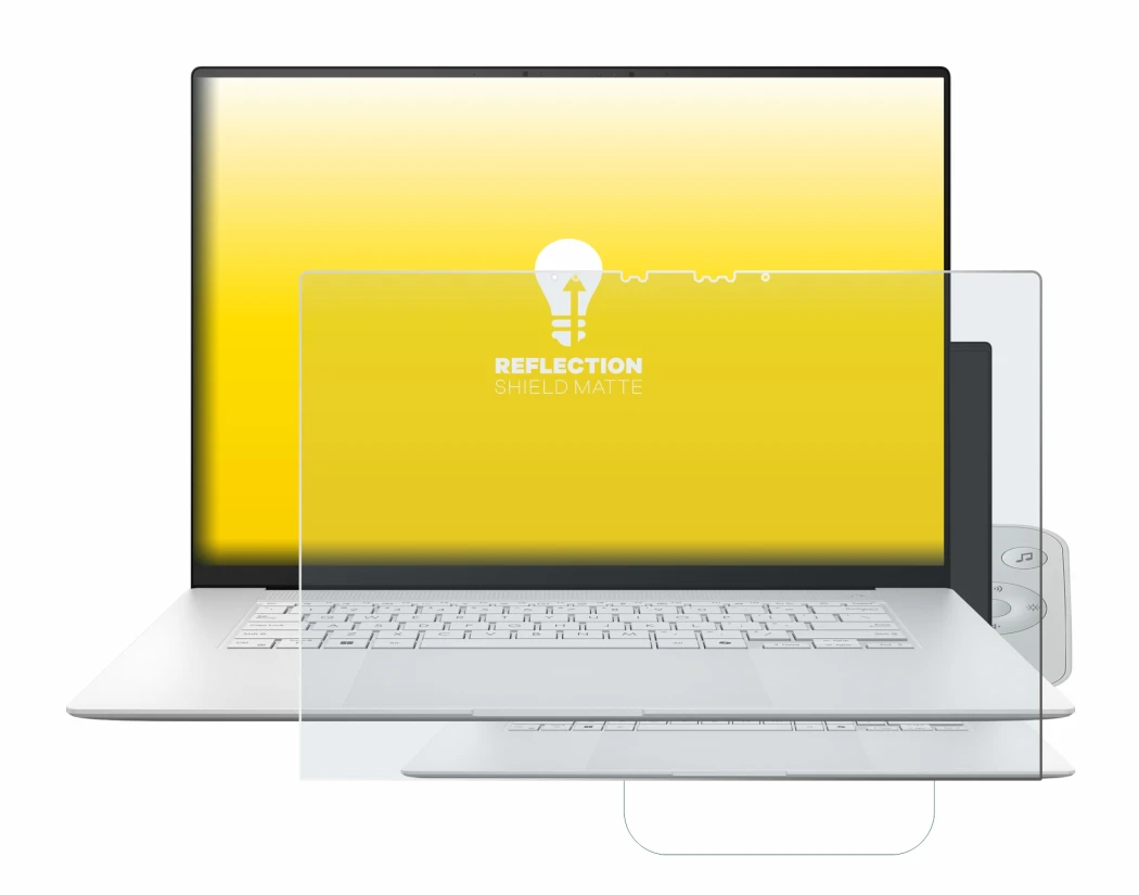 Imagen del dispositivo ASUS ZenBook S 16 con una amplia variedad de protectores de pantalla.