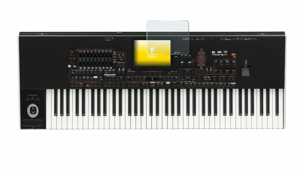 Imagen del dispositivo KORG Pa4x con una amplia variedad de protectores de pantalla.