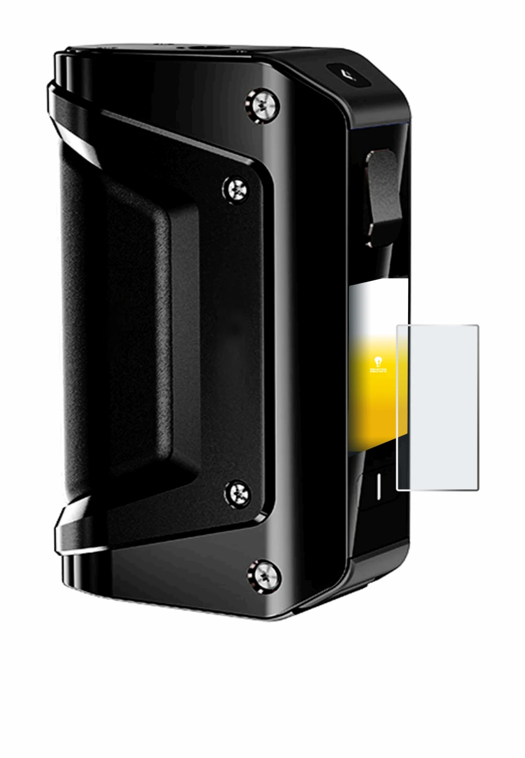 Imagen del dispositivo geekvape Aegis 3 con una amplia variedad de protectores de pantalla.