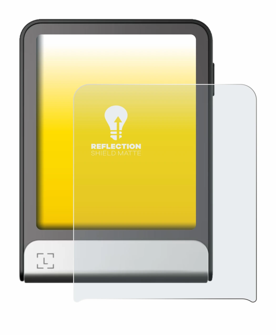 Imagen del dispositivo Ledger Flex con una amplia variedad de protectores de pantalla.