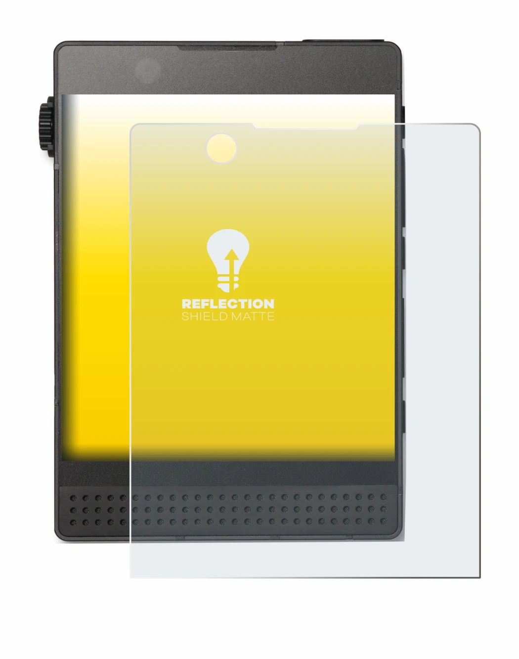 Imagen del dispositivo Light Phone 3 con una amplia variedad de protectores de pantalla.