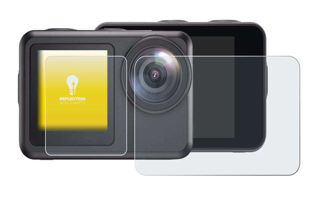 Imagen del dispositivo Akaso Brave 7 LE con una amplia variedad de protectores de pantalla.