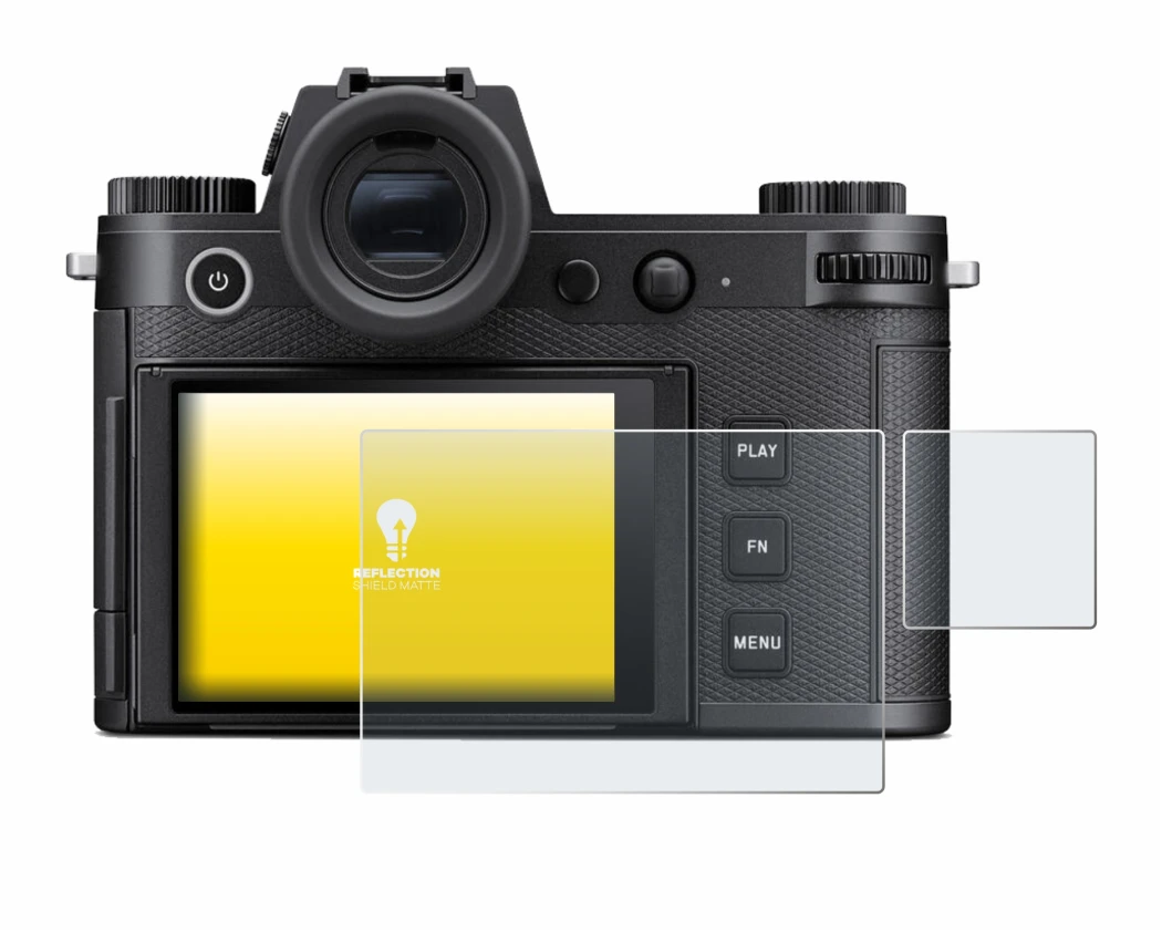 Imagen del dispositivo Leica SL3-S (Pantalla + pantalla de hombro) con una amplia variedad de protectores de pantalla.