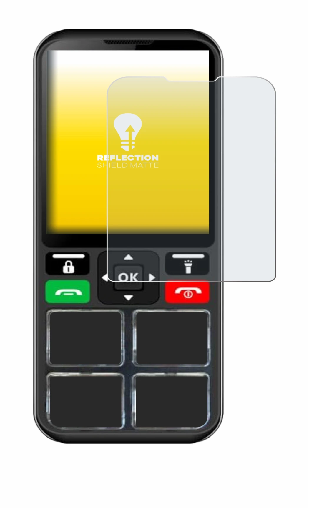 Imagen del dispositivo Geemarc CL8000 con una amplia variedad de protectores de pantalla.