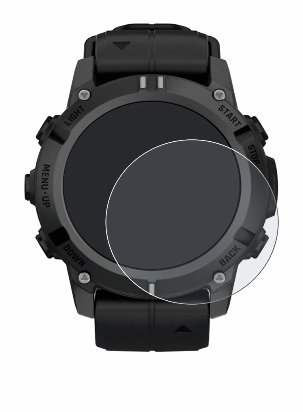 Imagen del dispositivo Garmin Descent G2 con una amplia variedad de protectores de pantalla.
