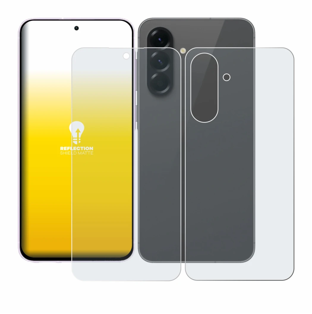 Imagen del dispositivo Samsung Galaxy A56 5G (Frontal+Trasero) con una amplia variedad de protectores de pantalla.