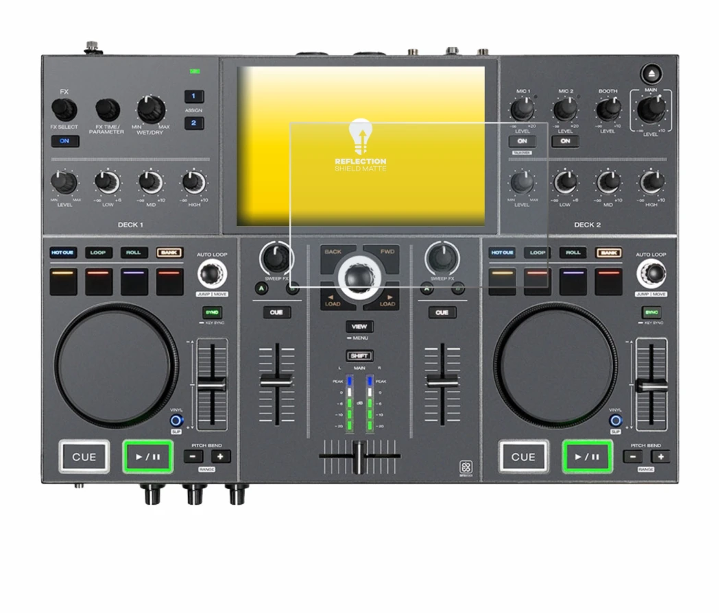 Imagen del dispositivo Denon DJ Prime Go+ con una amplia variedad de protectores de pantalla.