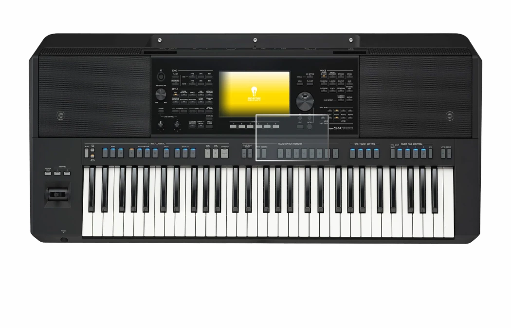Imagen del dispositivo Yamaha PSR-SX720 con una amplia variedad de protectores de pantalla.