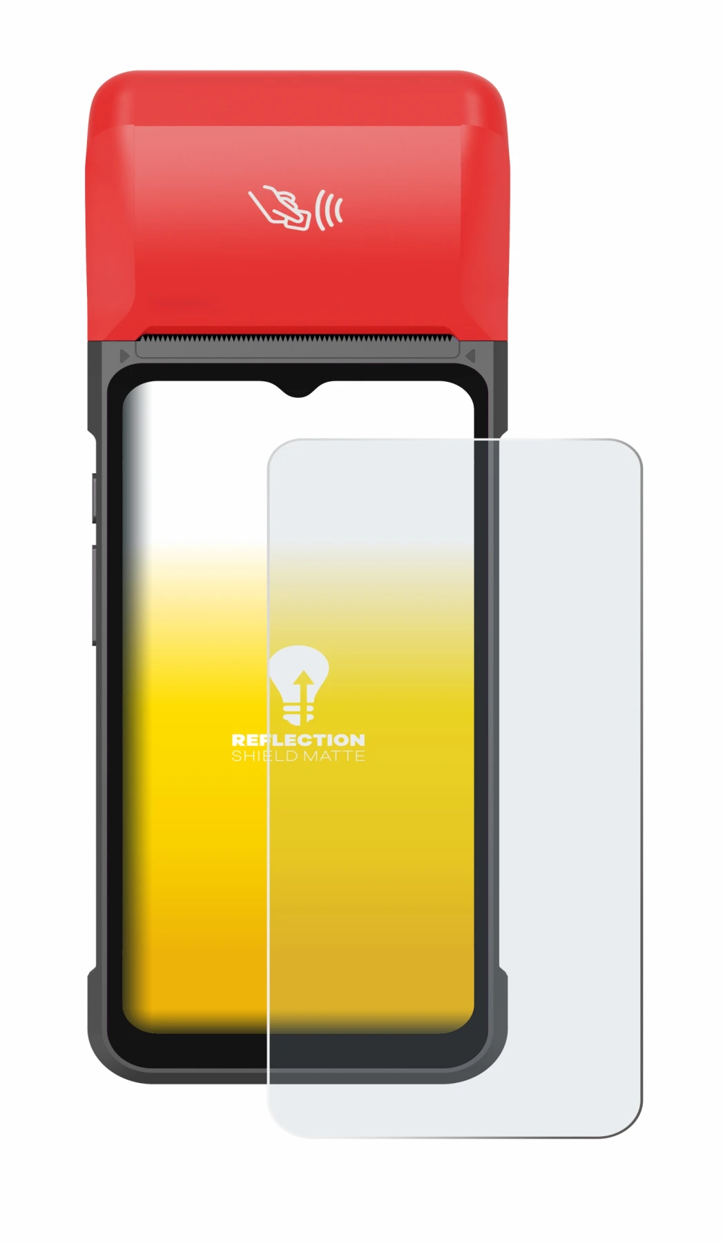 Imagen del dispositivo iMin Swift 2 Pro con una amplia variedad de protectores de pantalla.