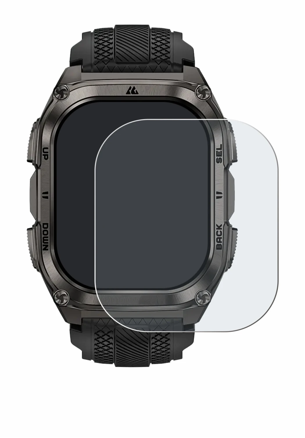 Imagen del dispositivo Kospet Tank M4 con una amplia variedad de protectores de pantalla.