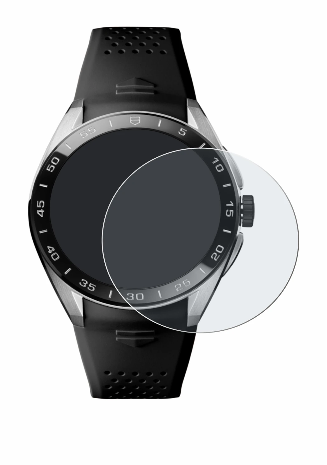 Imagen del dispositivo TAG Heuer Connected Calibre E5 (45 mm) con una amplia variedad de protectores de pantalla.
