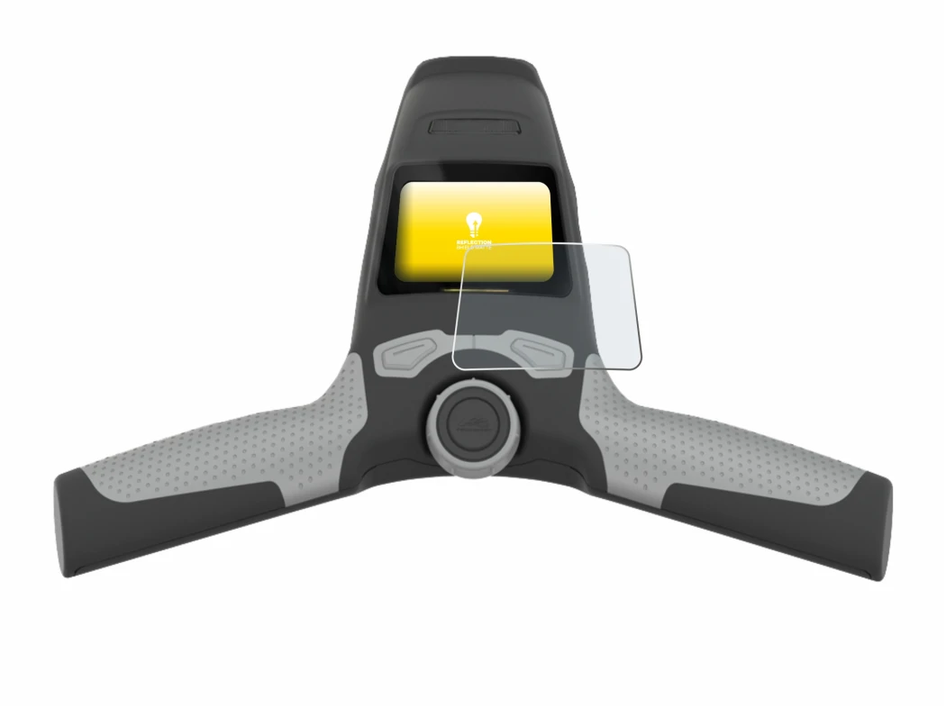 Imagen del dispositivo PowaKaddy FW5s con una amplia variedad de protectores de pantalla.