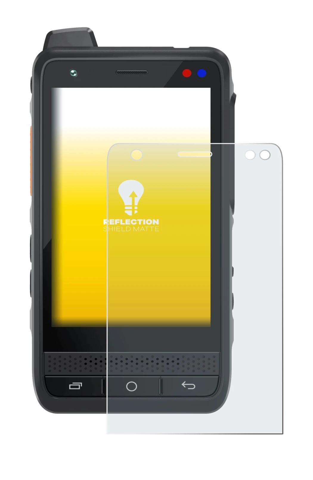 Imagen del dispositivo Uniwa F400 con una amplia variedad de protectores de pantalla.