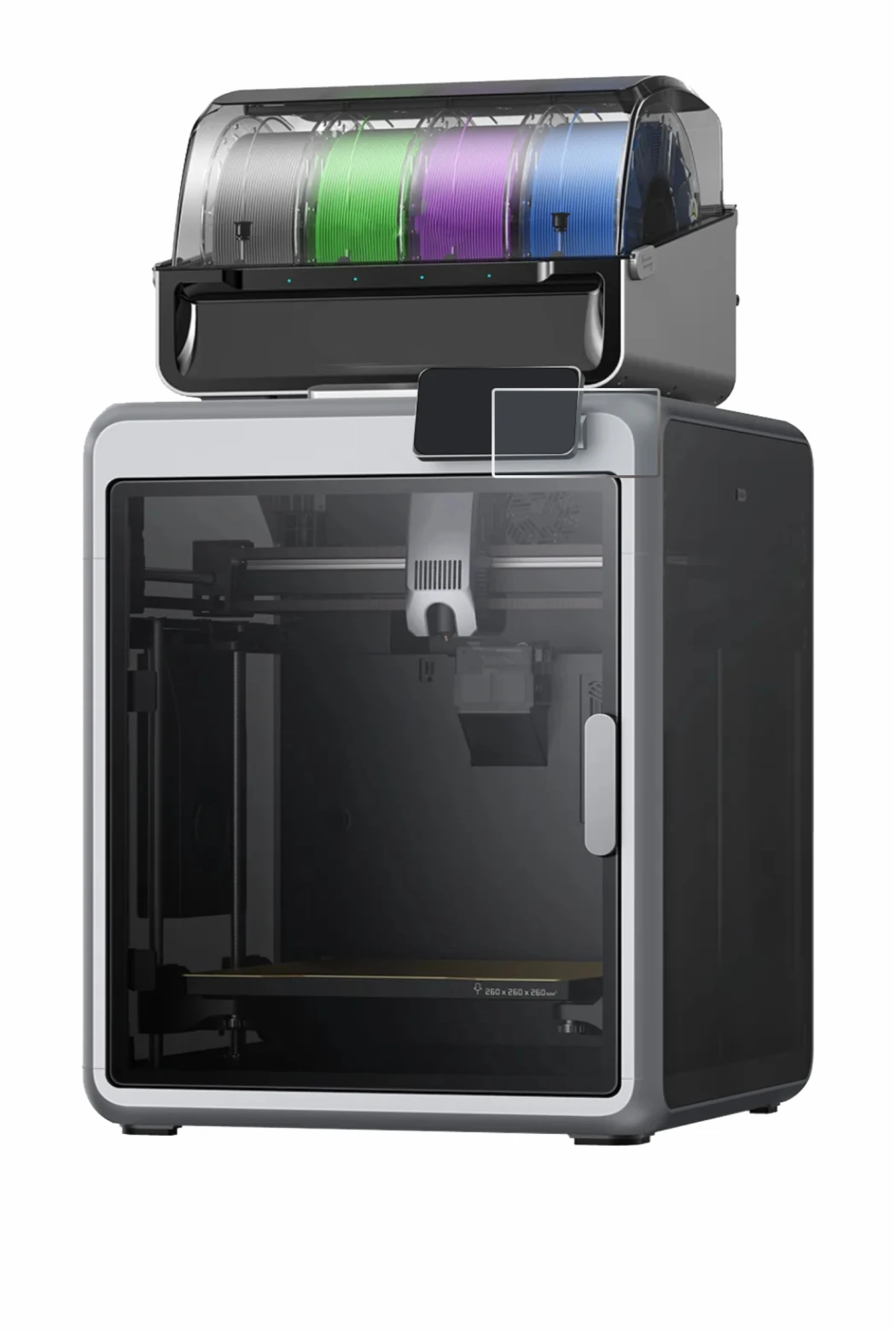 Imagen del dispositivo Creality K2 con una amplia variedad de protectores de pantalla.
