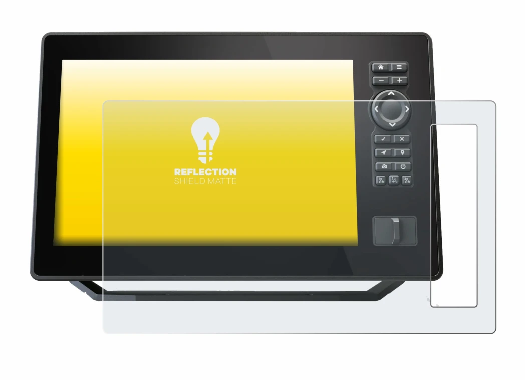 Imagen del dispositivo Humminbird Xplore 9 con una amplia variedad de protectores de pantalla.