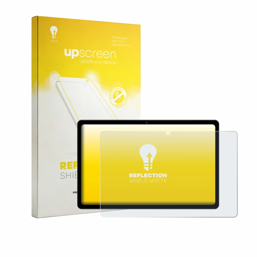 Parte frontal de un envase de producto con el logotipo de la marca upscreen. Al lado se muestra el dispositivo Maxlegen M11S 1