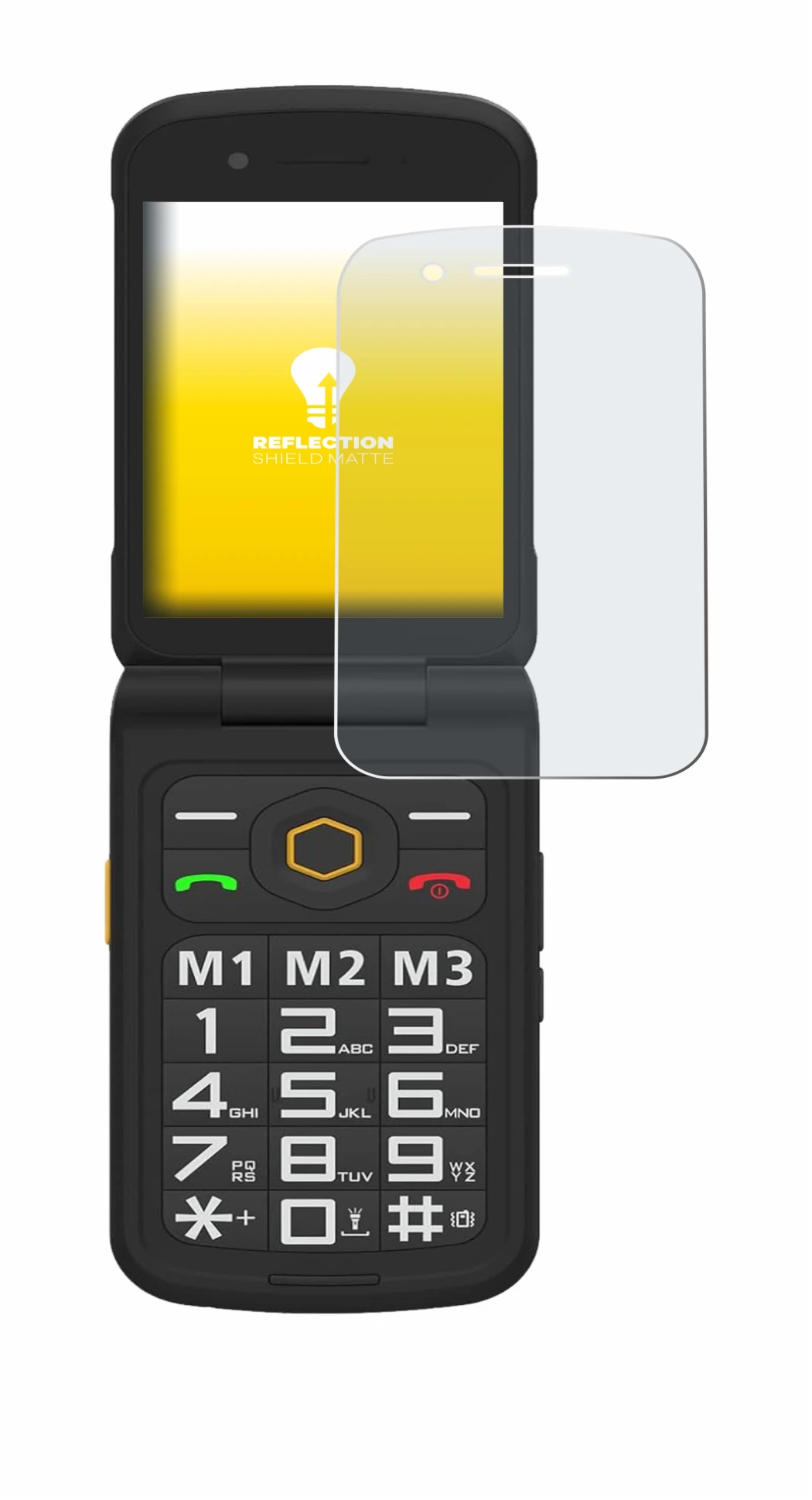 Imagen del dispositivo AGM M8 FLIP con una amplia variedad de protectores de pantalla.