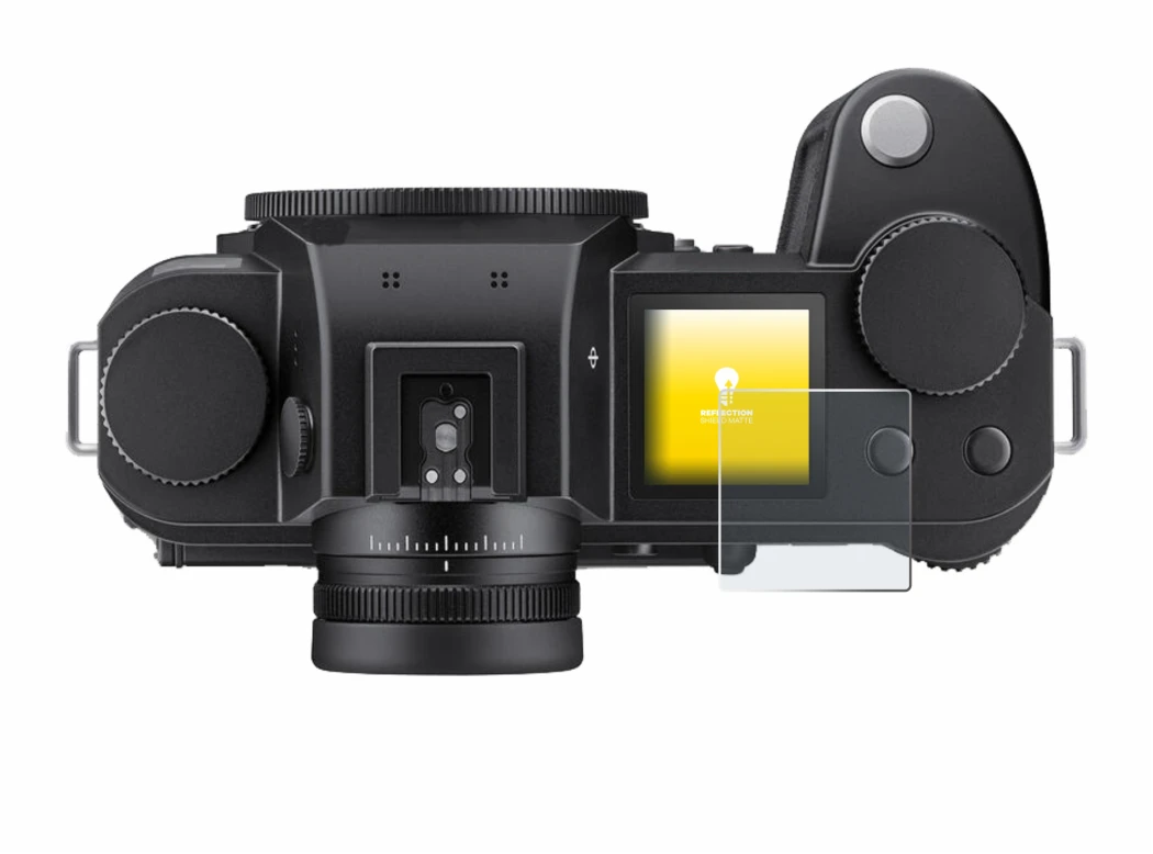 Imagen del dispositivo Leica SL3-P (pantalla de hombro) con una amplia variedad de protectores de pantalla.