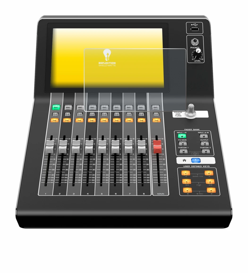 Imagen del dispositivo Yamaha DM3 con una amplia variedad de protectores de pantalla.