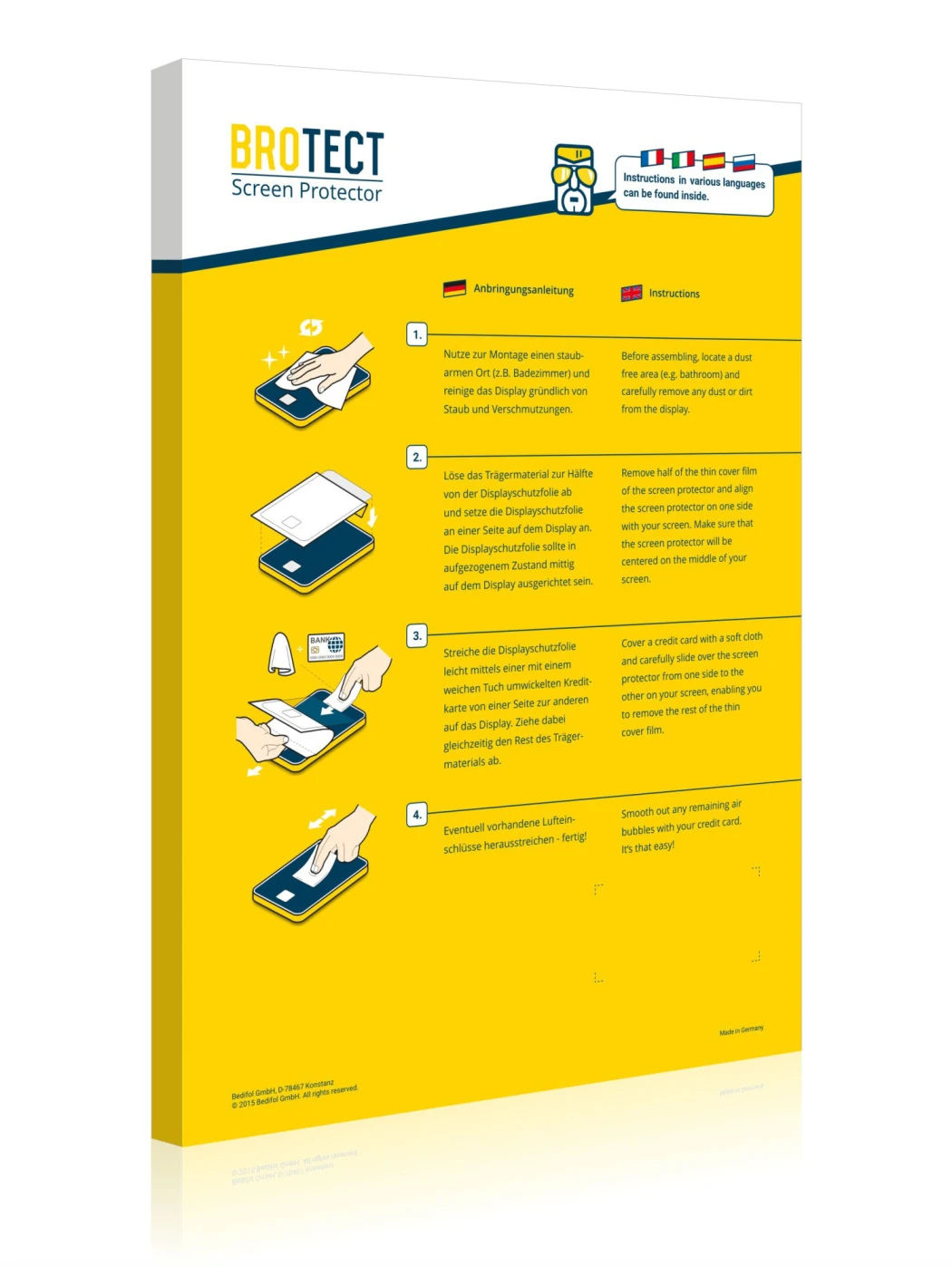 Parte trasera de un envase de producto con el logotipo de la marca BROTECT