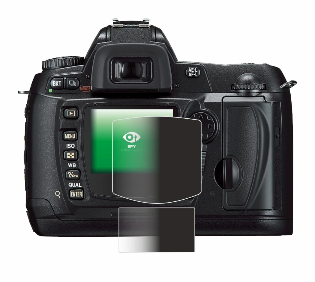 Imagen del dispositivo Nikon D70 con una amplia variedad de protectores de pantalla.