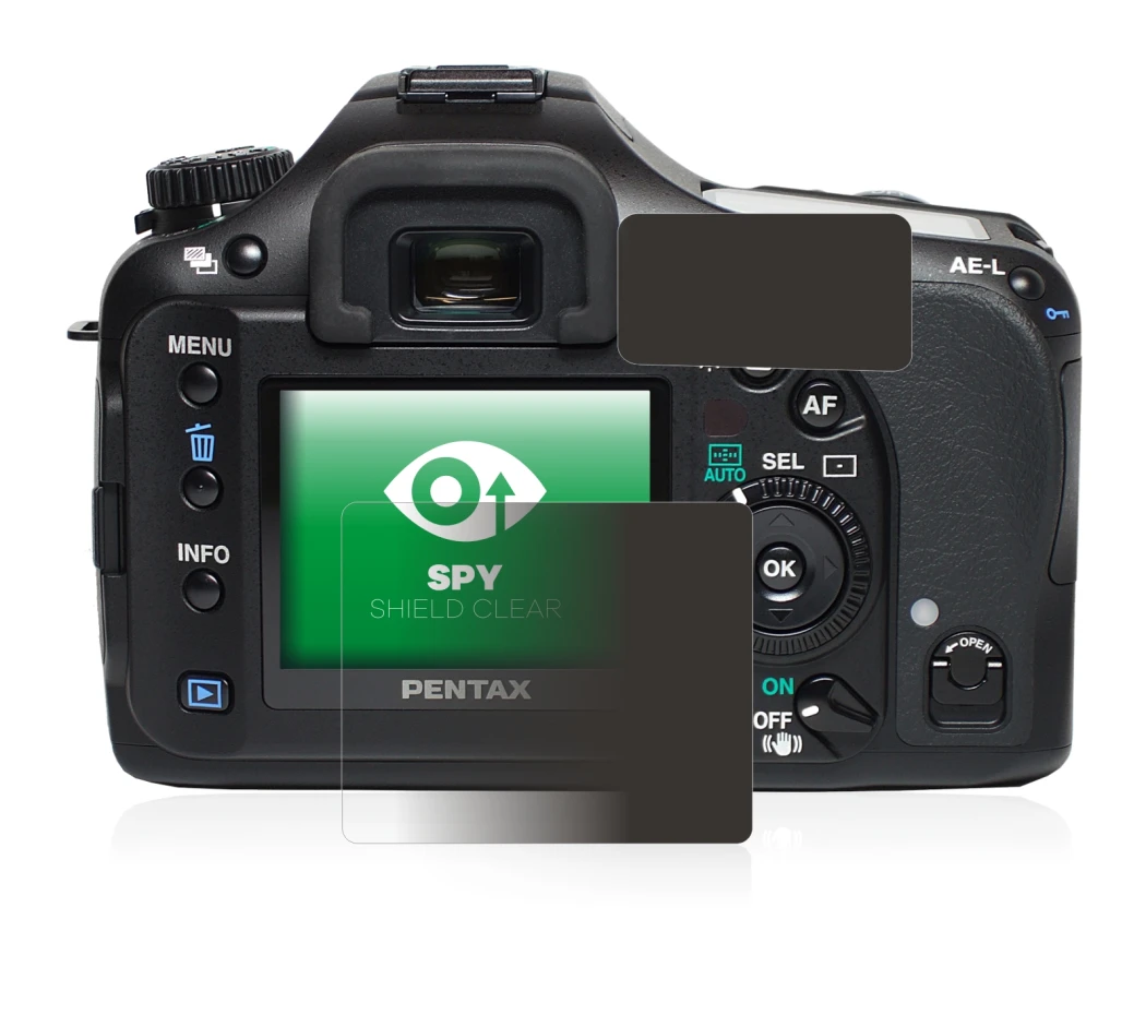 Imagen del dispositivo Pentax K10D con una amplia variedad de protectores de pantalla.