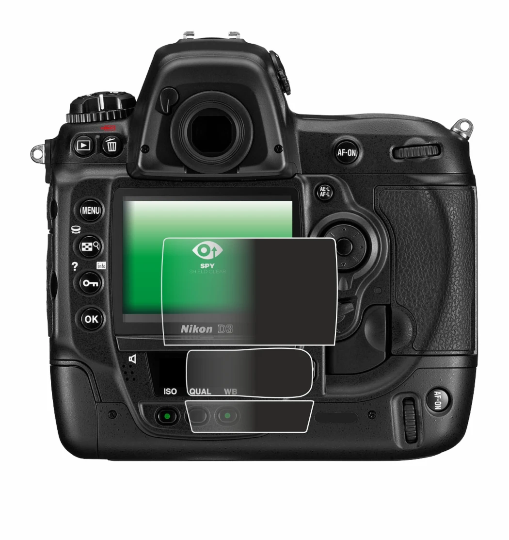 Imagen del dispositivo Nikon D3 con una amplia variedad de protectores de pantalla.
