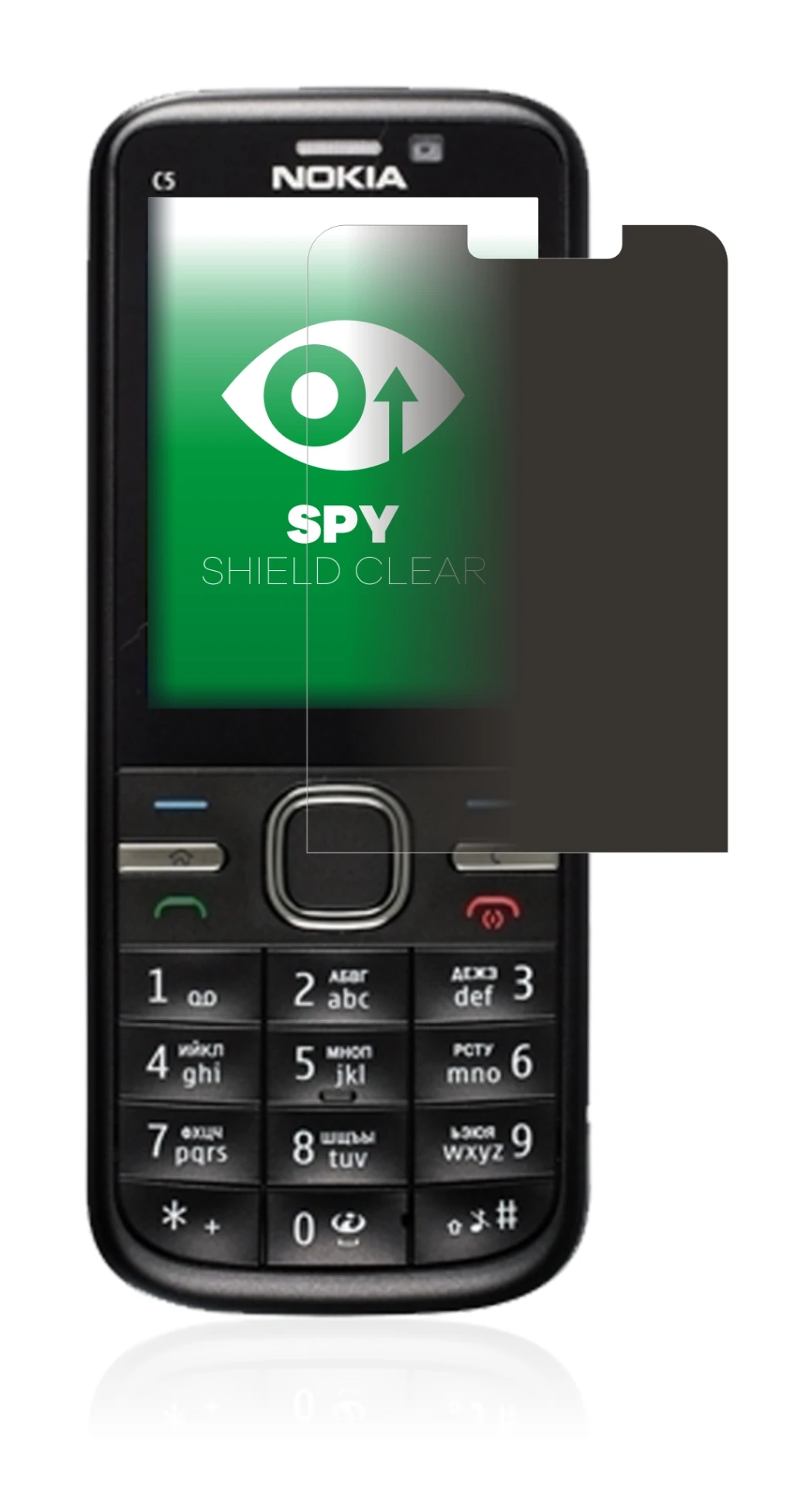Imagen del dispositivo Nokia C5-00 con una amplia variedad de protectores de pantalla.