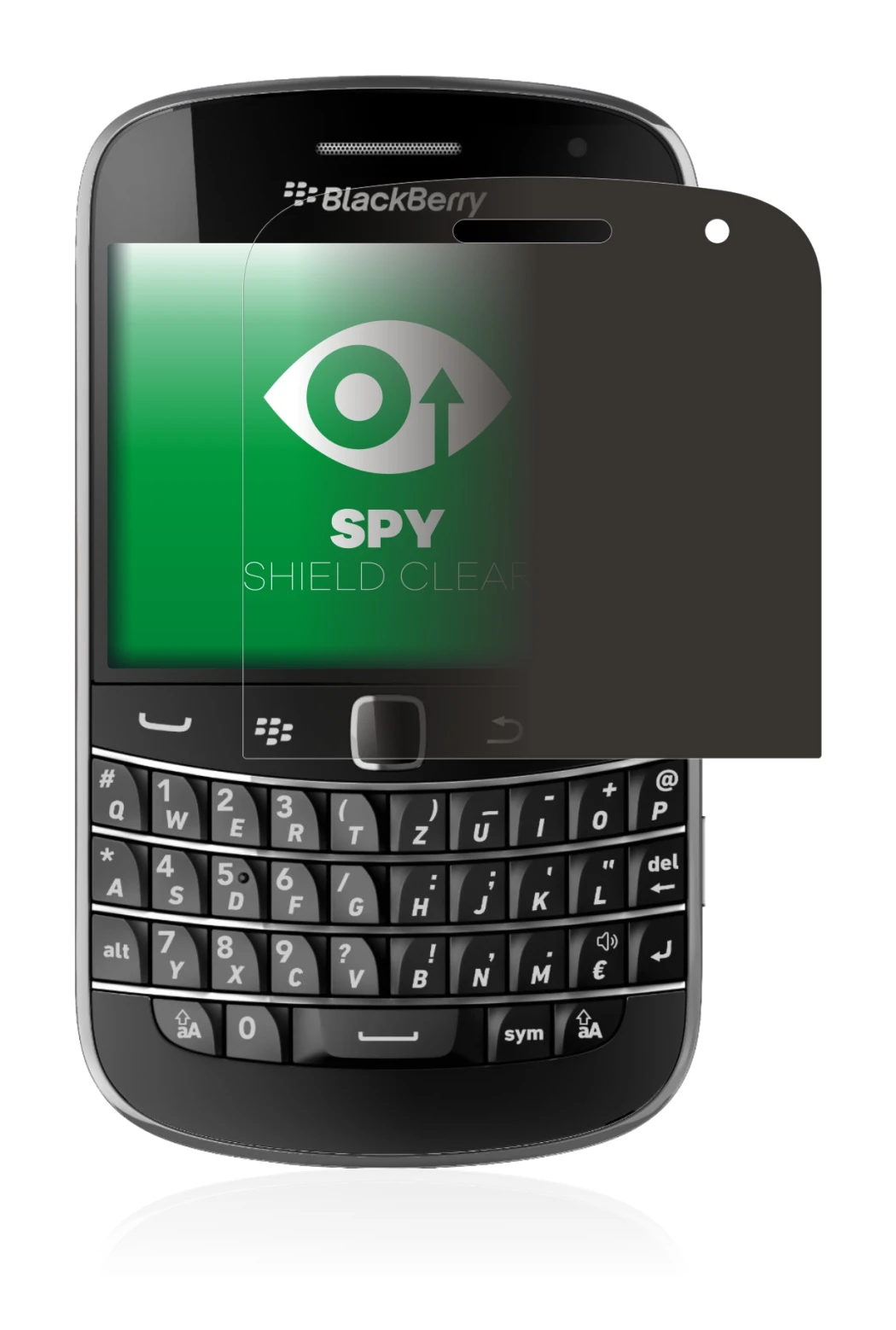 Imagen del dispositivo RIM BlackBerry Bold Touch 9900 con una amplia variedad de protectores de pantalla.