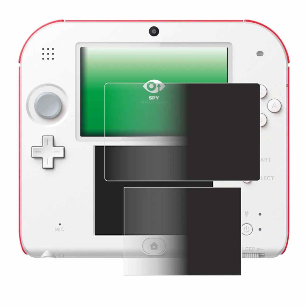 Imagen del dispositivo Nintendo 2DS con una amplia variedad de protectores de pantalla.