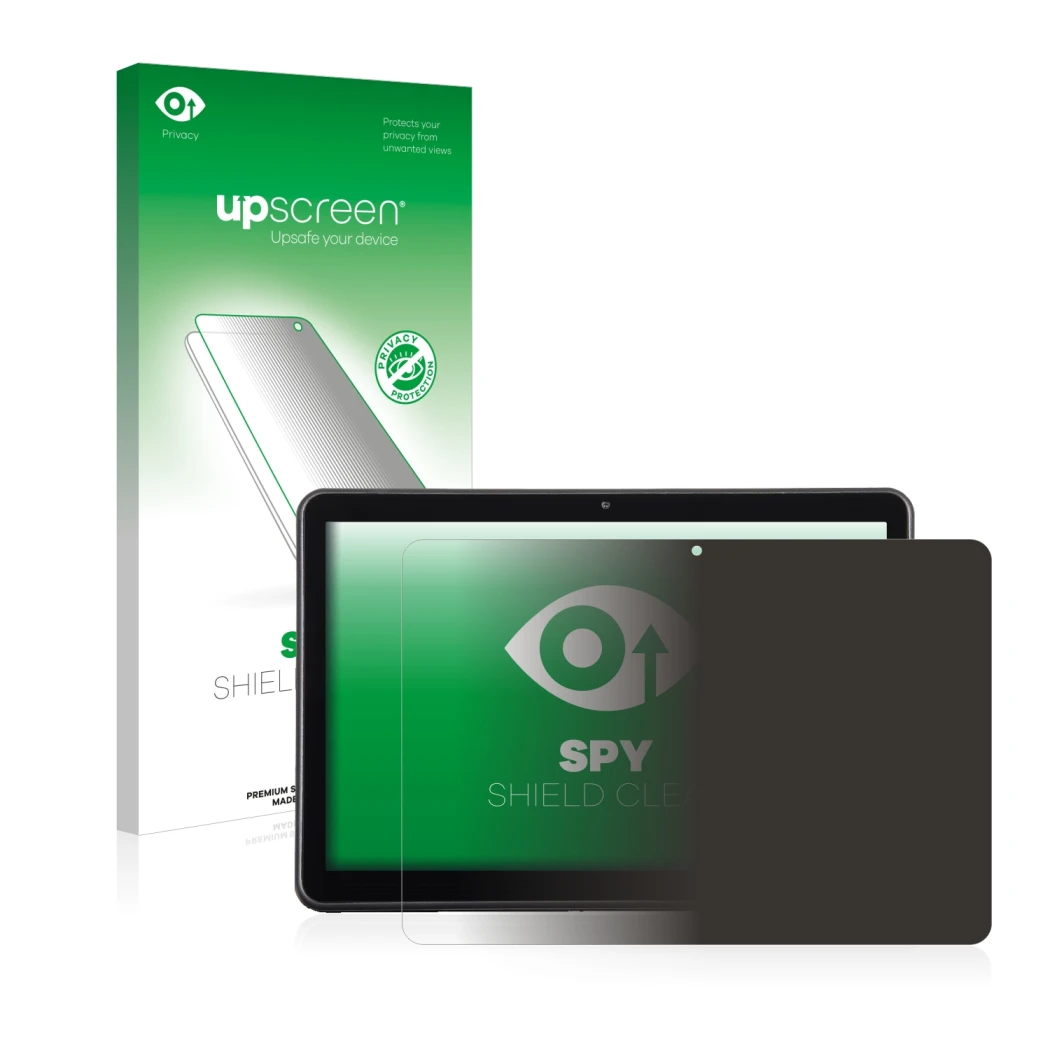 Parte frontal de un envase de producto con el logotipo de la marca upscreen. Al lado se muestra el dispositivo Wortmann Terra