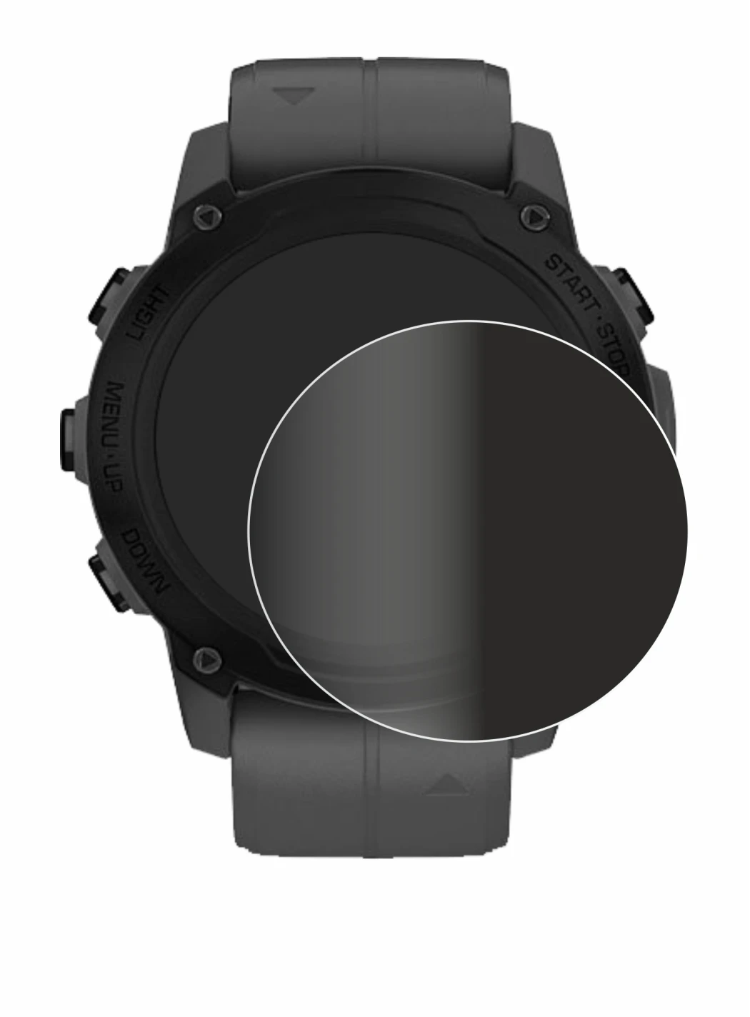 Imagen del dispositivo Garmin Descent G1 con una amplia variedad de protectores de pantalla.