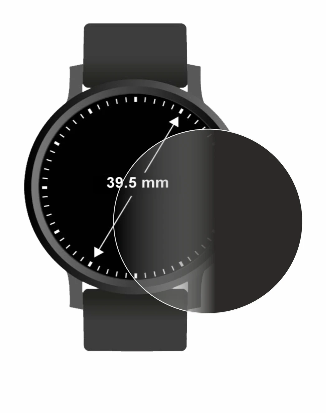 Imagen del dispositivo Relojes (Circular, ø: 39.5 mm) con una amplia variedad de protectores de pantalla.