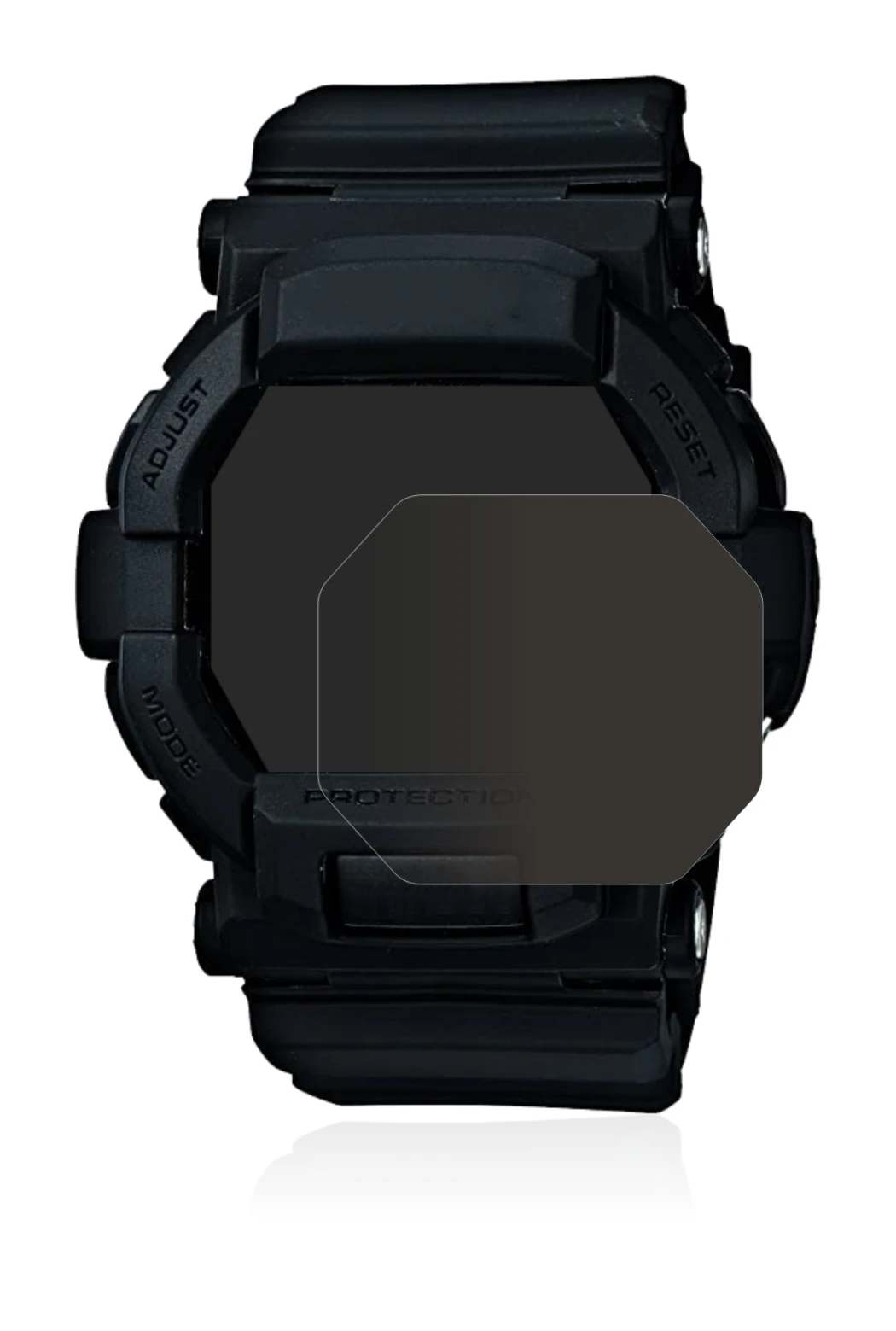 Imagen del dispositivo Casio G-Shock GD350 con una amplia variedad de protectores de pantalla.