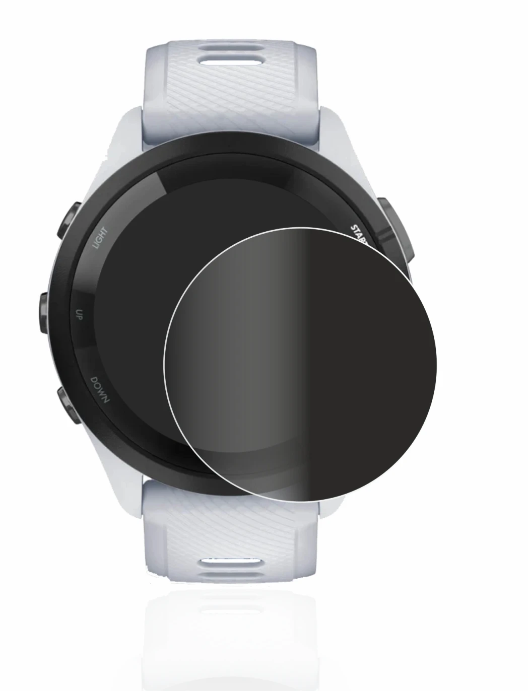 Imagen del dispositivo Garmin Forerunner 265 (46 mm) con una amplia variedad de protectores de pantalla.