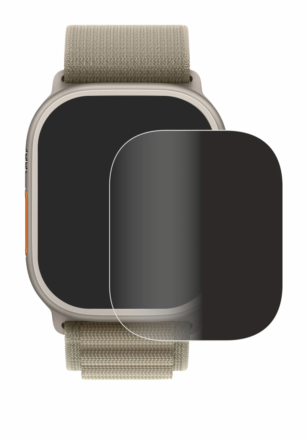 Imagen del dispositivo Apple Watch Ultra 2 (49 mm) con una amplia variedad de protectores de pantalla.