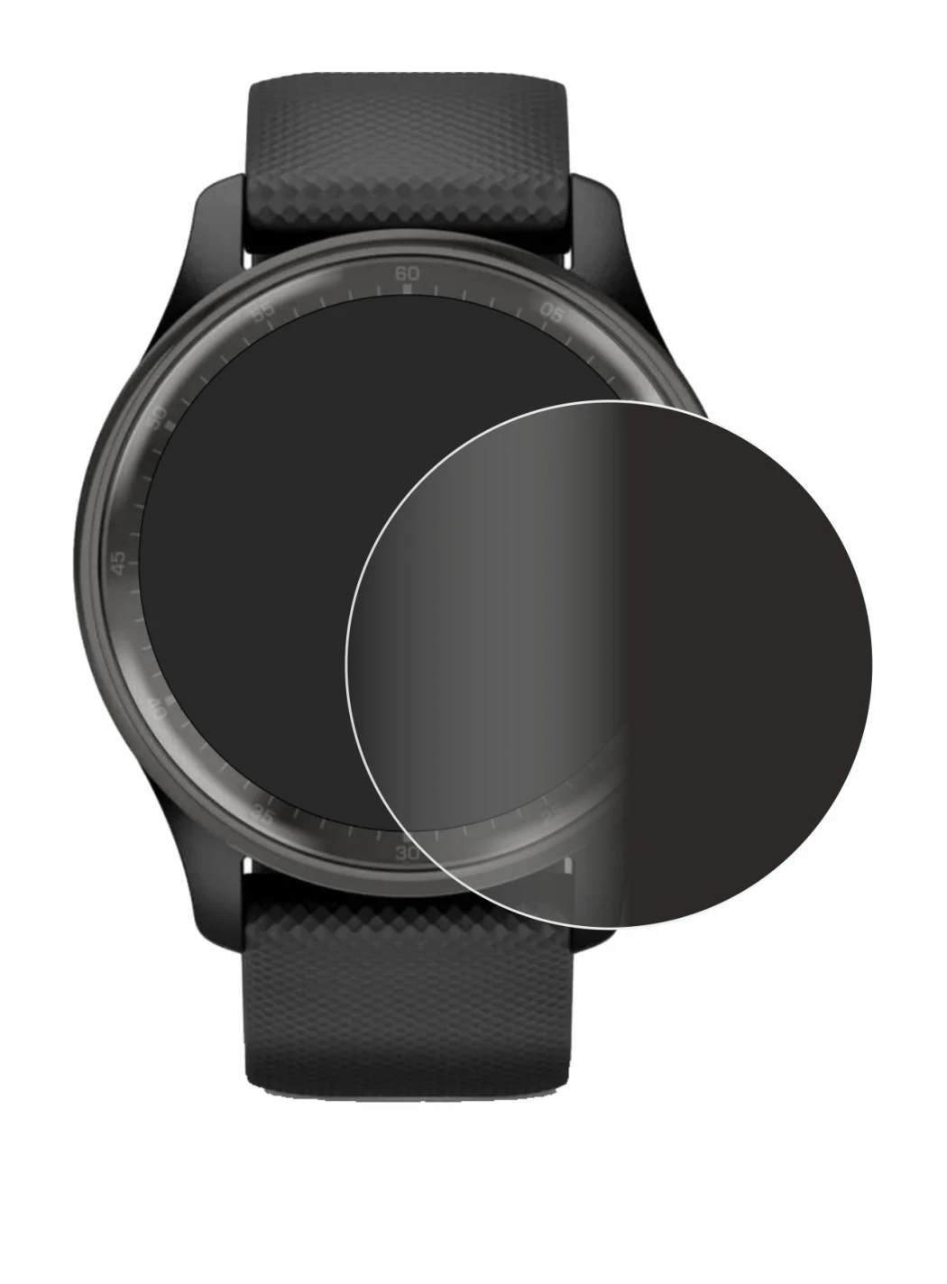 Imagen del dispositivo Garmin Vivomove Trend con una amplia variedad de protectores de pantalla.