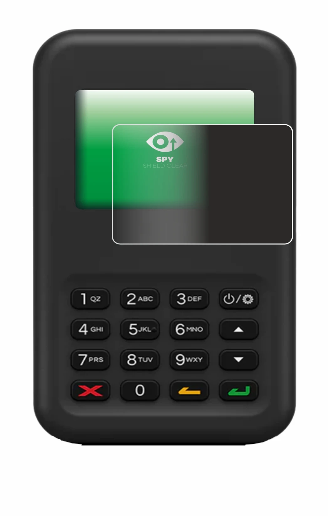 Imagen del dispositivo Shopify WisePad 3 con una amplia variedad de protectores de pantalla.
