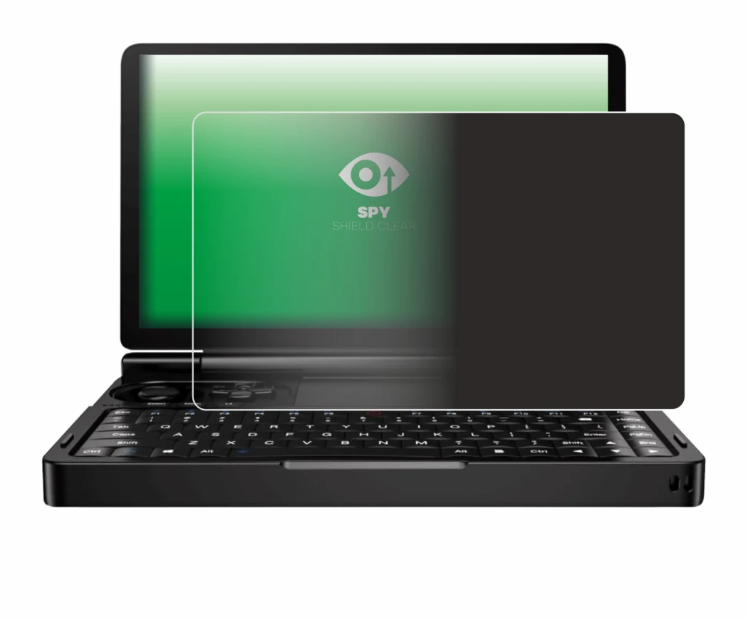 Imagen del dispositivo GPD Win Mini (2024) con una amplia variedad de protectores de pantalla.