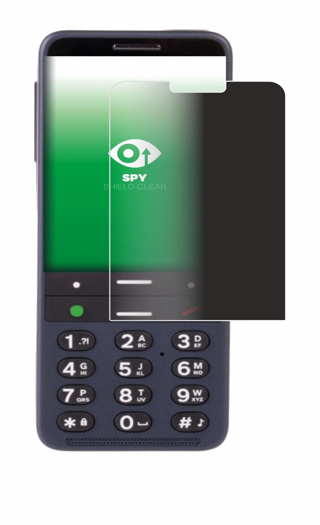 Imagen del dispositivo BlindShell Classic 3 con una amplia variedad de protectores de pantalla.
