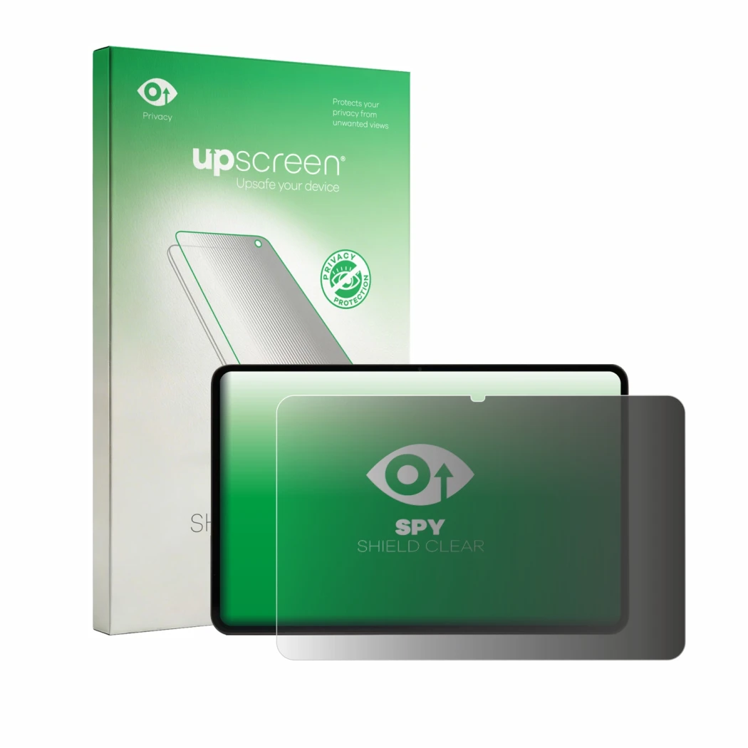Parte frontal de un envase de producto con el logotipo de la marca upscreen. Al lado se muestra el dispositivo RedMagic Gaming