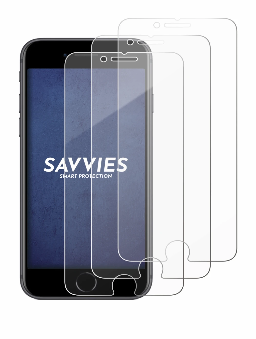 Imagen del dispositivo Apple iPhone 8 con una amplia variedad de protectores de pantalla.