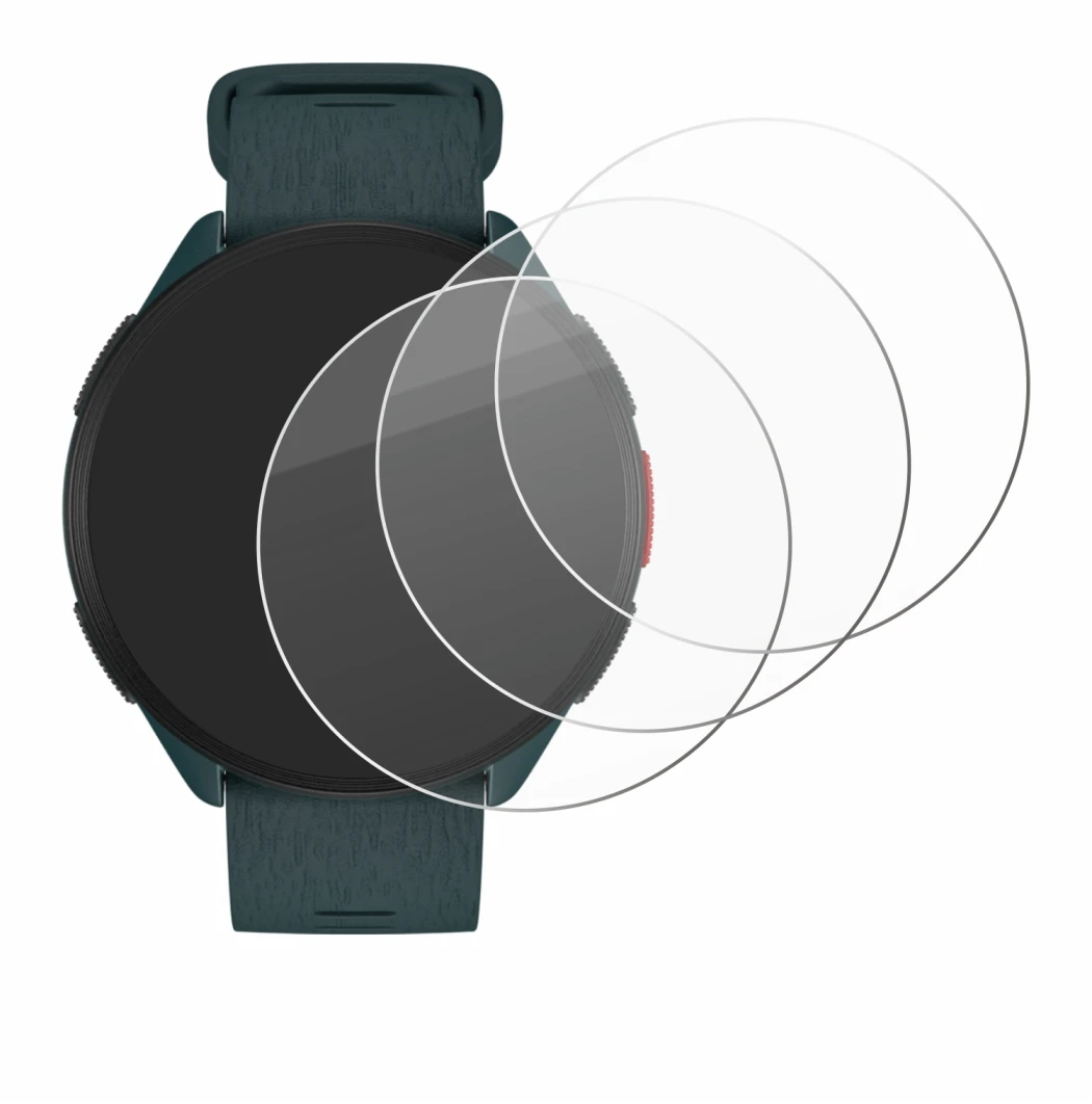 Imagen del dispositivo Polar Pacer con una amplia variedad de protectores de pantalla.