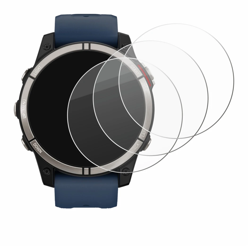 Imagen del dispositivo Garmin quatix 7 con una amplia variedad de protectores de pantalla.