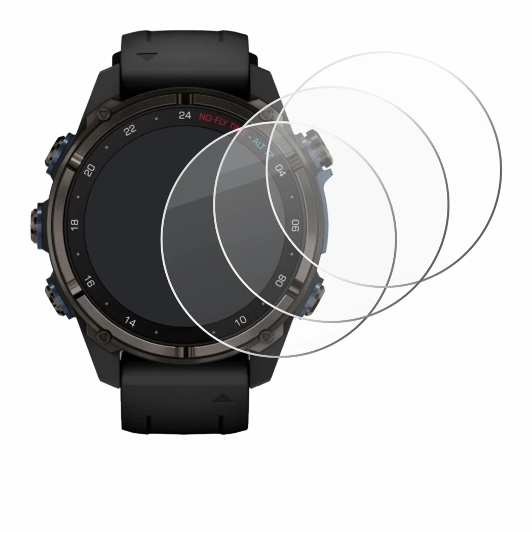 Imagen del dispositivo Garmin Descent Mk3i (43 mm) con una amplia variedad de protectores de pantalla.