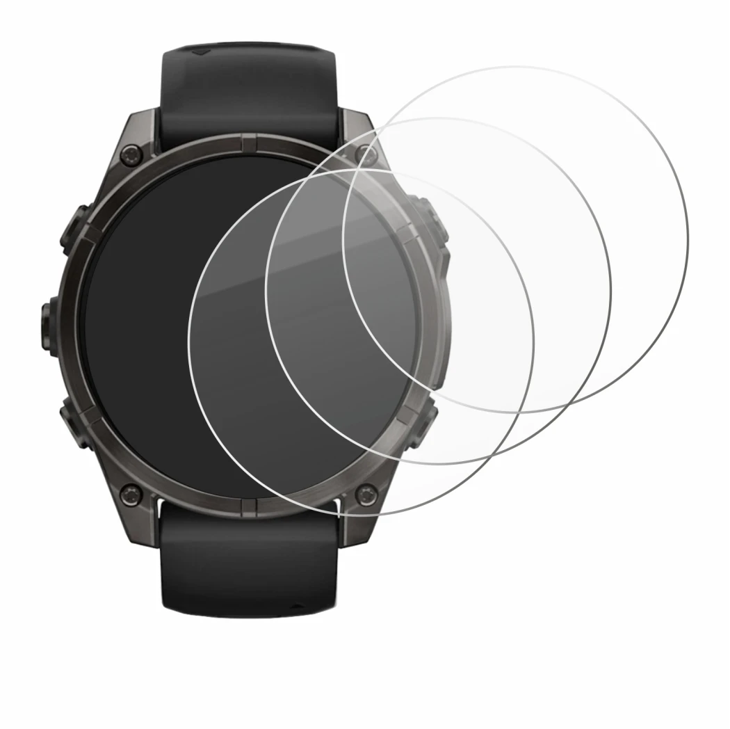 Imagen del dispositivo Garmin Fenix 8 AMOLED (47 mm) con una amplia variedad de protectores de pantalla.