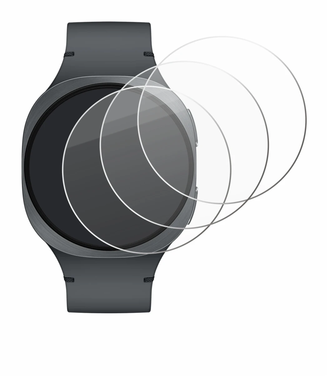 Imagen del dispositivo Samsung Galaxy Watch 8 (40 mm) con una amplia variedad de protectores de pantalla.