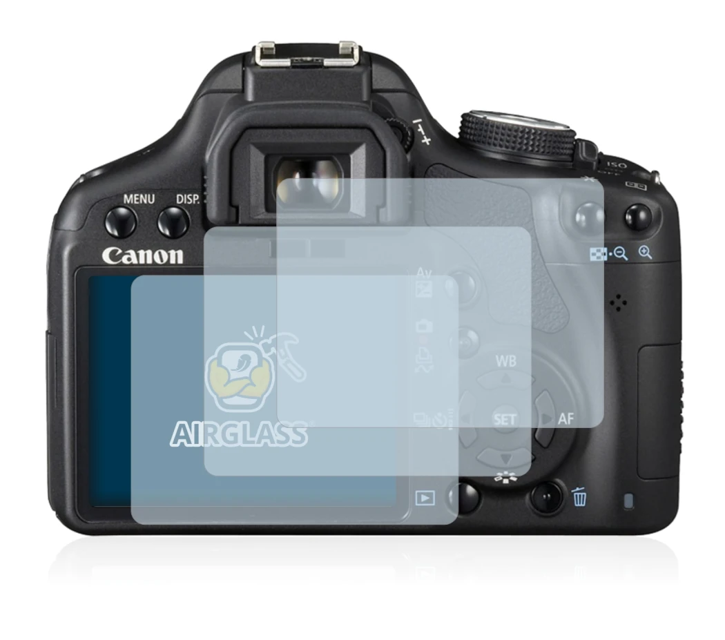 Imagen del dispositivo Canon EOS 500D con una amplia variedad de protectores de pantalla.