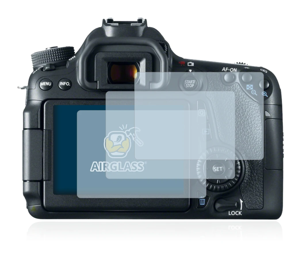 Imagen del dispositivo Canon EOS 70D con una amplia variedad de protectores de pantalla.