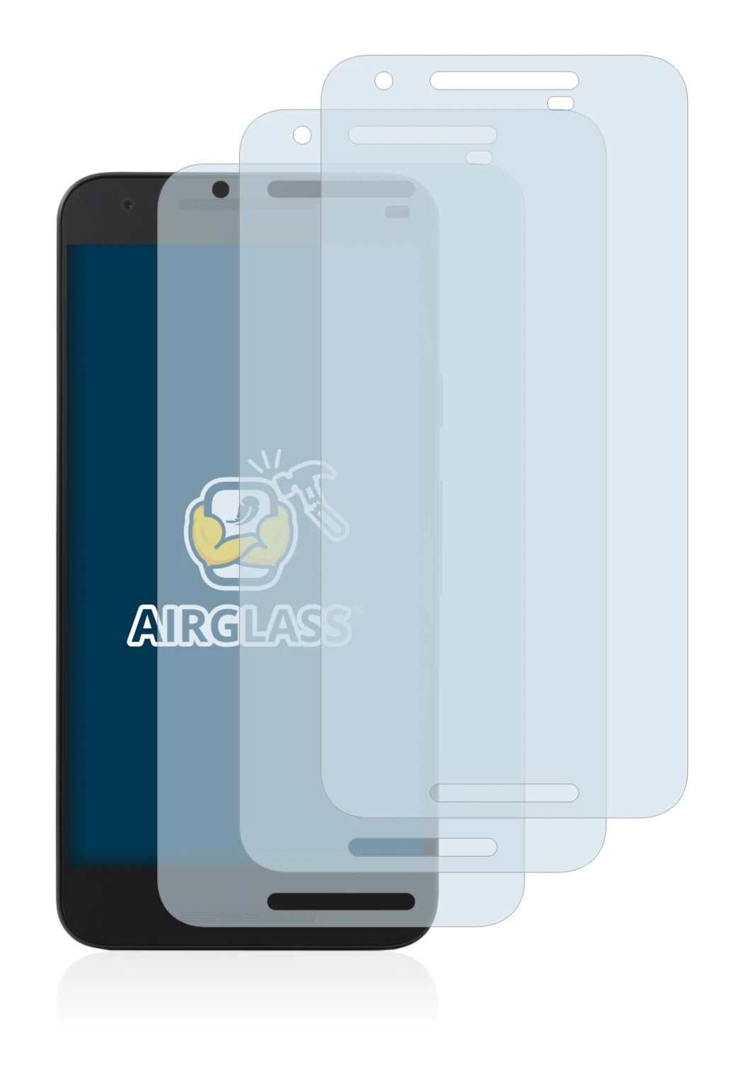Imagen del dispositivo Google Nexus 5X con una amplia variedad de protectores de pantalla.